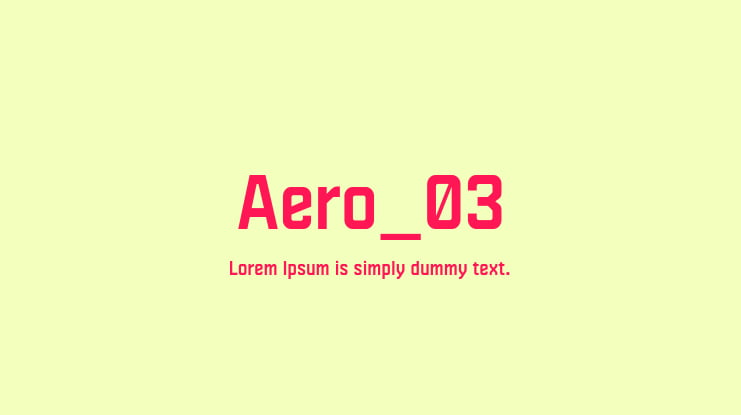 Aero_03 Font