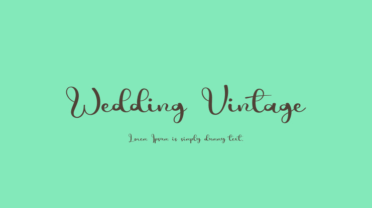 Wedding Vintage Font