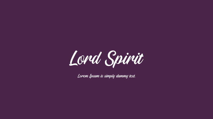 Lord Spirit Font