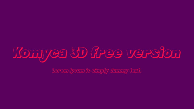 Komyca 3D free version Font