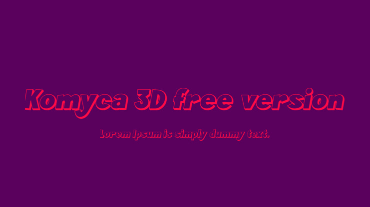Komyca 3D free version Font