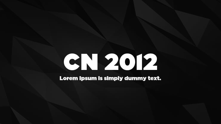 CN 2012 Font