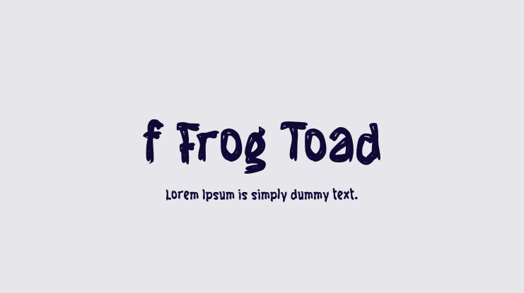 f Frog Toad Font