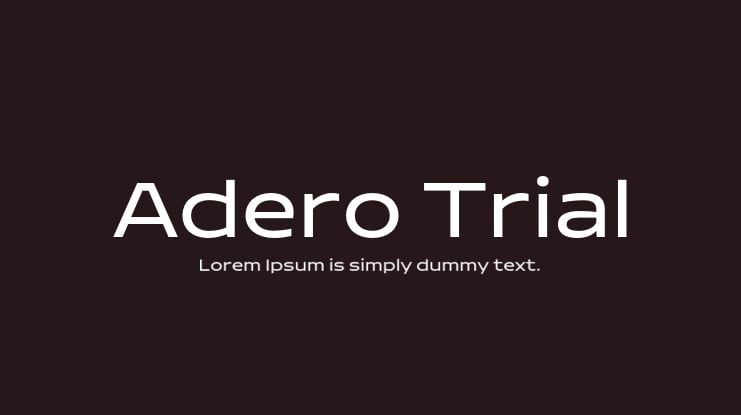 Adero Trial Font Family