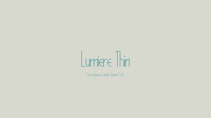 Lumiere Thin Font Family