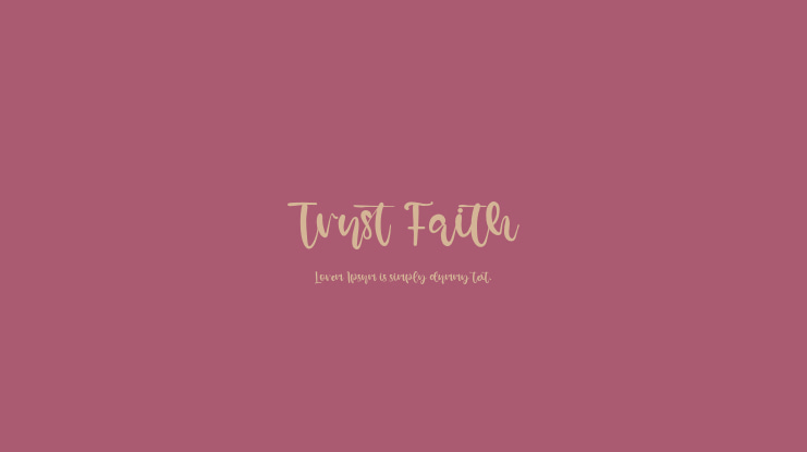 Trust Faith Font
