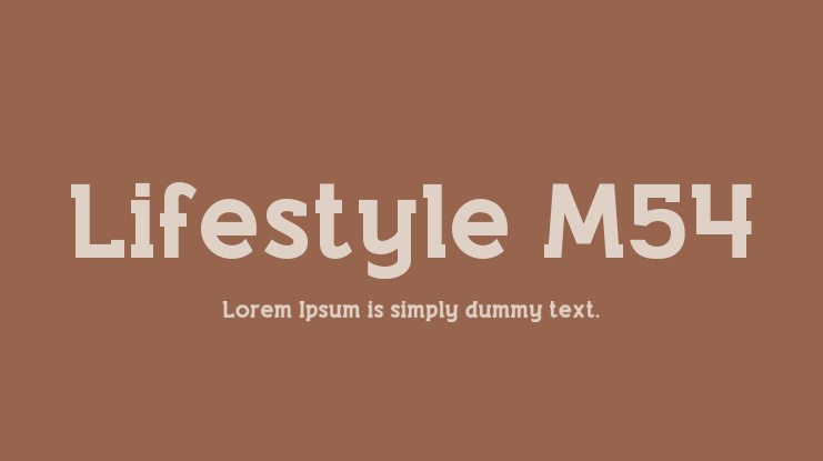 Lifestyle M54 Font