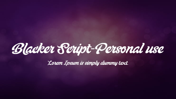 Blacker Script-Personal use Font