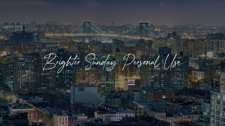 Brighter Sunday Personal Use Font