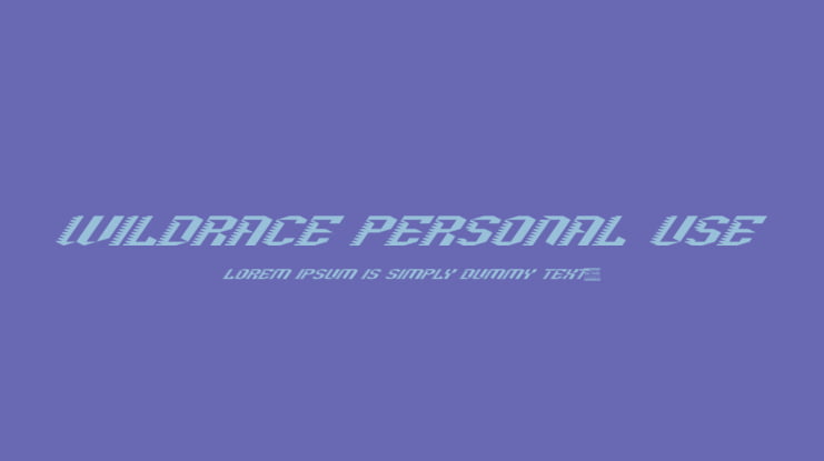 Wildrace Personal Use Font