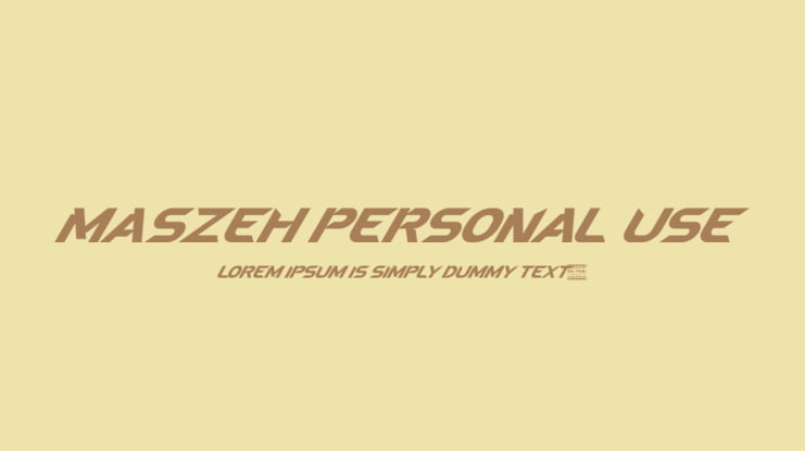 Maszeh Personal Use Font