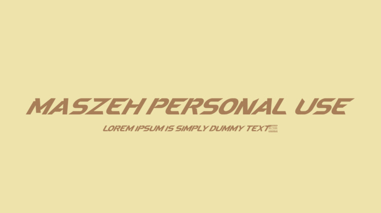 Maszeh Personal Use Font