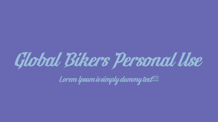 Global Bikers Personal Use Font