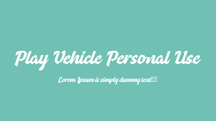 Play Vehicle Personal Use Font