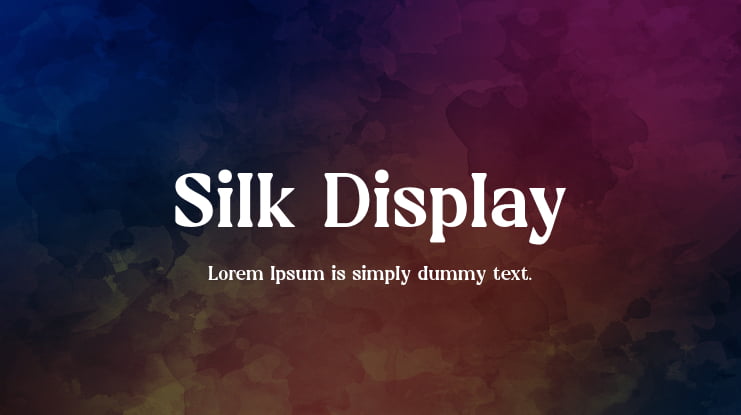 Silk Display Font
