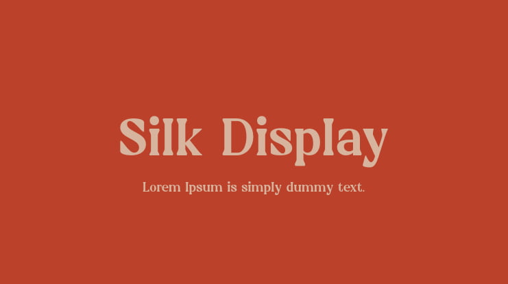 Silk Display Font