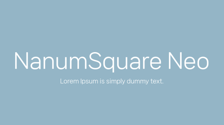NanumSquare Neo Font Family