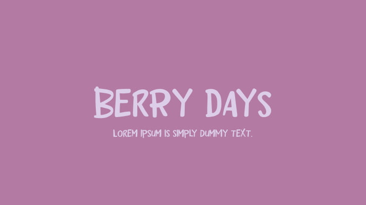 Berry Days Font