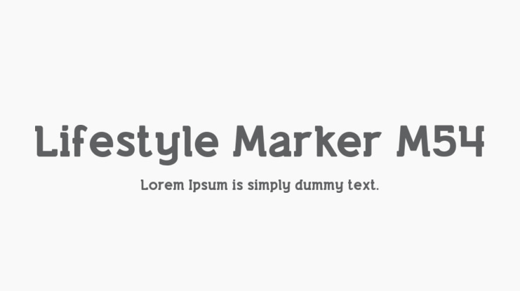 Lifestyle Marker M54 Font