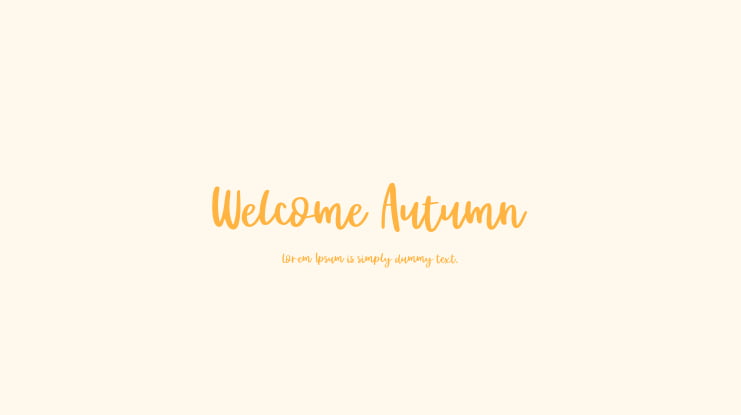 Welcome Autumn Font