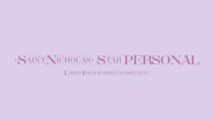 Saint Nicholas Star PERSONAL Font Family