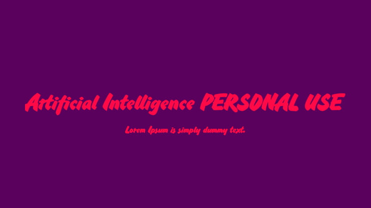 Artificial Intelligence PERSONAL USE Font