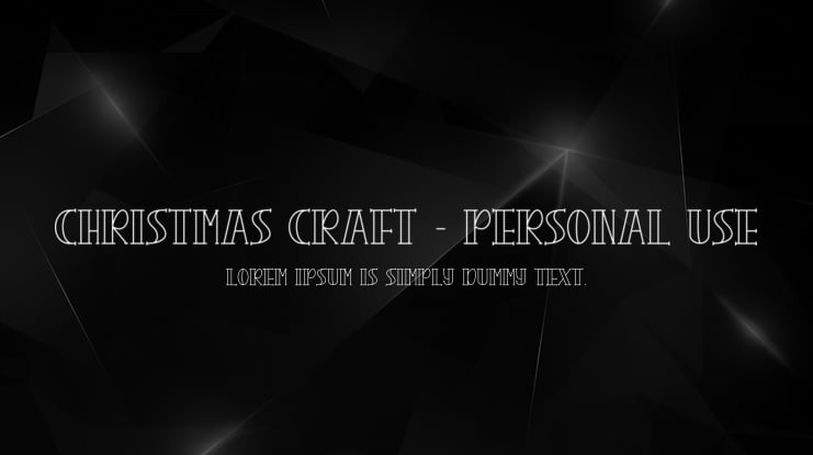 CHRISTMAS CRAFT - Personal Use Font