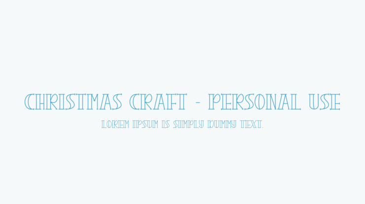 CHRISTMAS CRAFT - Personal Use Font