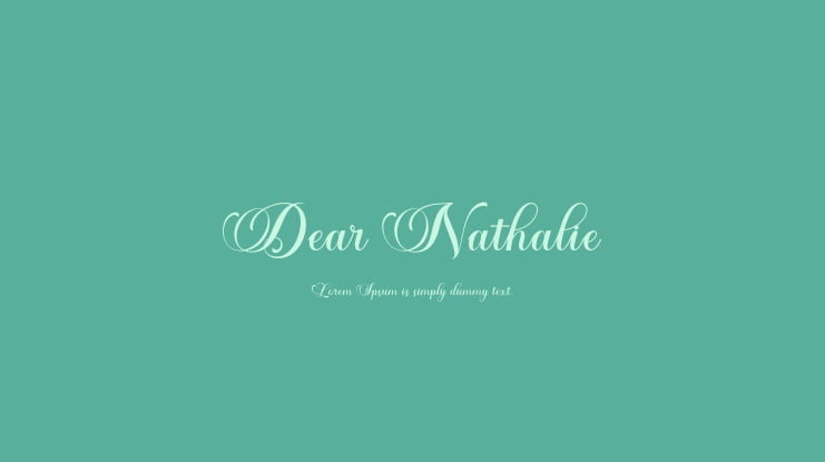 Dear Nathalie Font