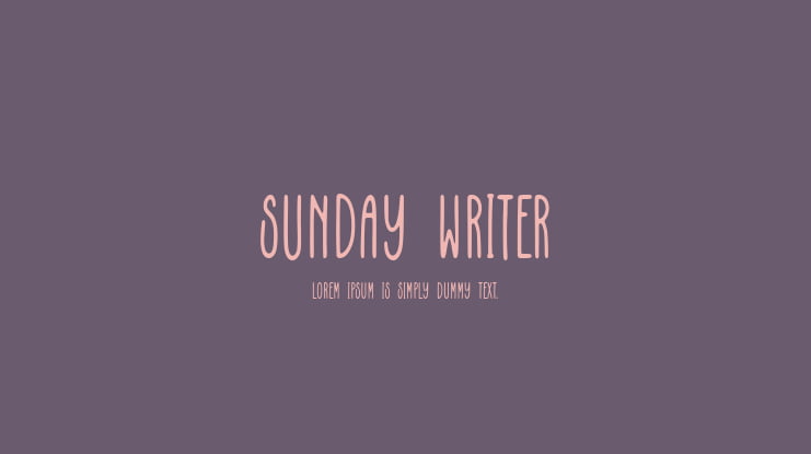 Sunday Writer Font