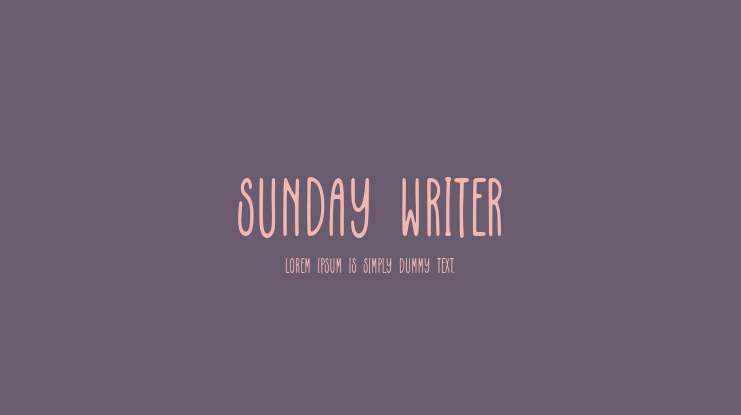 Sunday Writer Font