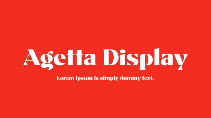 Agetta Display Font