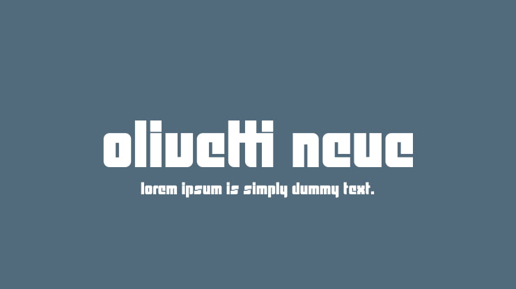 Olivetti Neue Font
