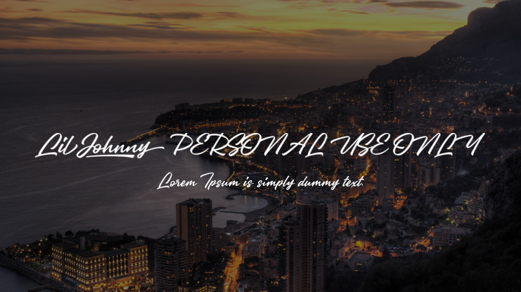Lil Johnny PERSONAL USE ONLY Font