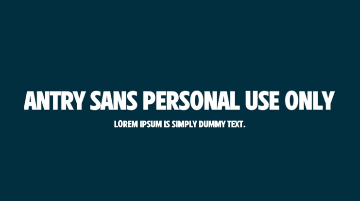 Antry Sans PERSONAL USE ONLY Font Family