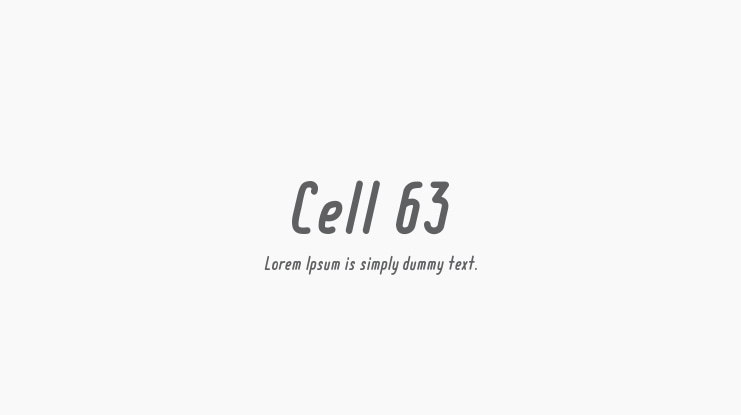 Cell 63 Font