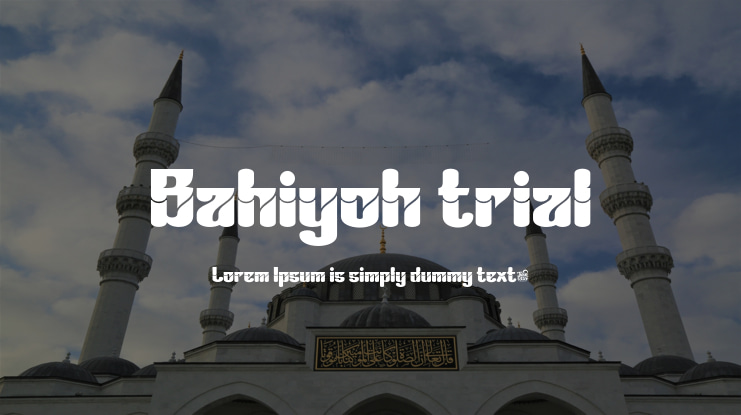 Bahiyoh trial Font