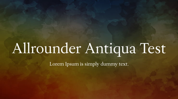 Allrounder Antiqua Test Font Family