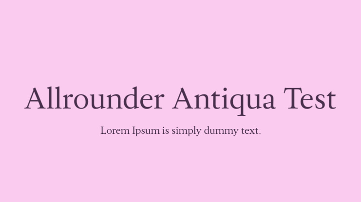 Allrounder Antiqua Test Font Family