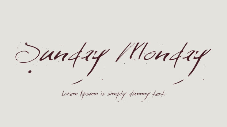 Sunday Monday Font