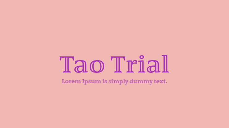 Tao Trial Font Family