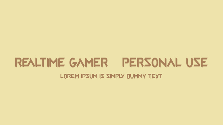 Realtime Gamer - Personal Use Font