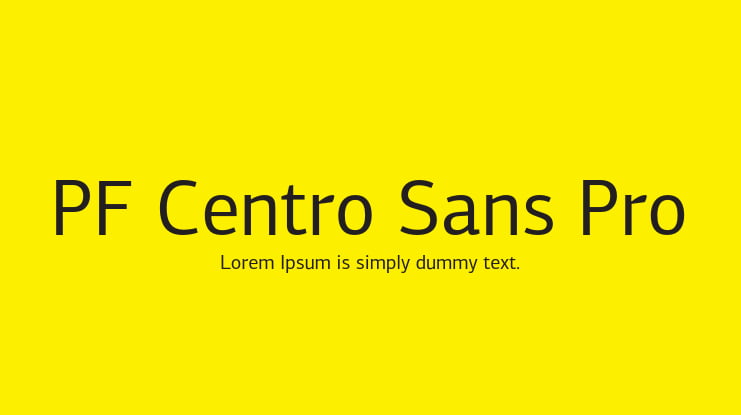 PF Centro Sans Pro Font Family
