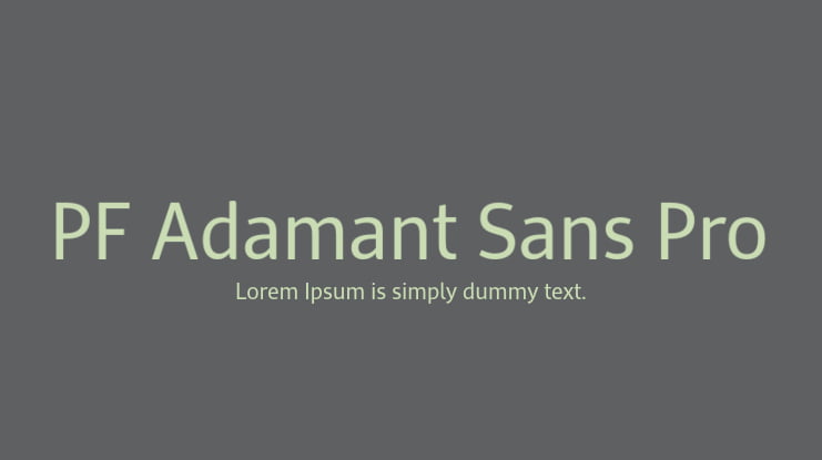 PF Adamant Sans Pro Font Family