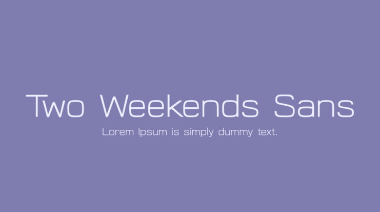 Two Weekends Sans Font