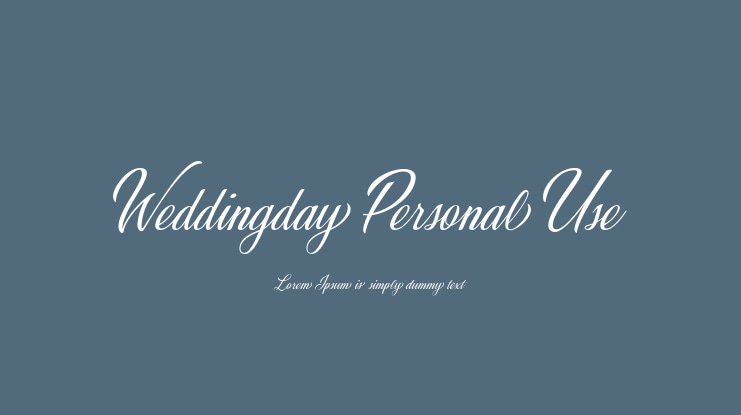 Weddingday Personal Use Font