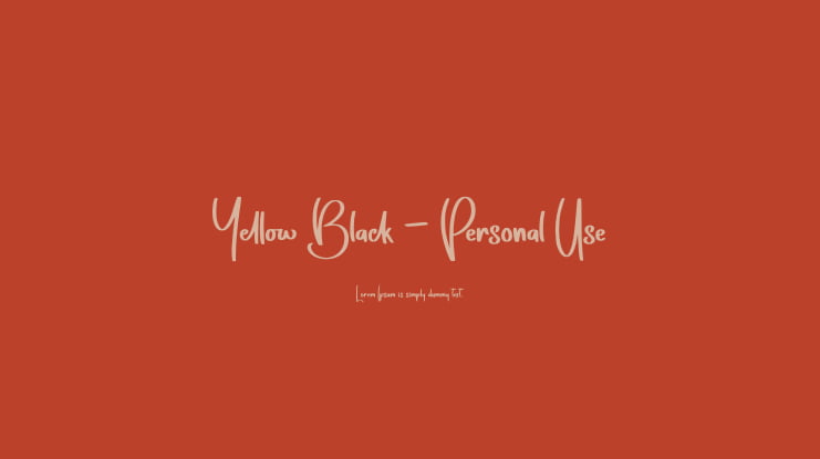 Yellow Black - Personal Use Font