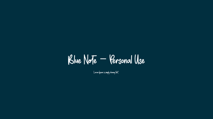 Blue Note - Personal Use Font