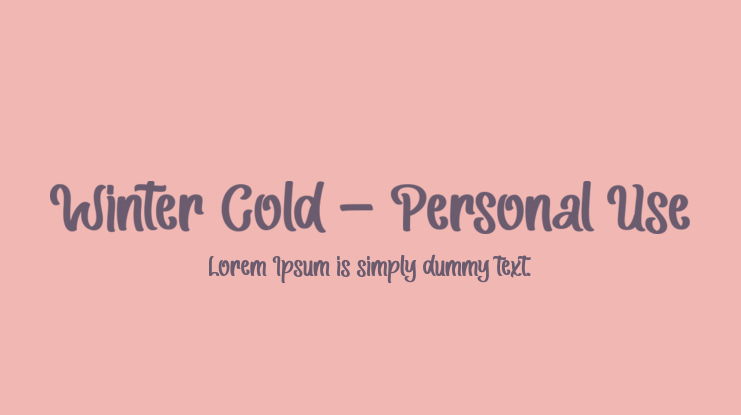 Winter Cold - Personal Use Font