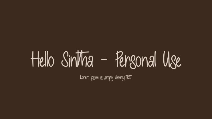 Hello Sintha - Personal Use Font